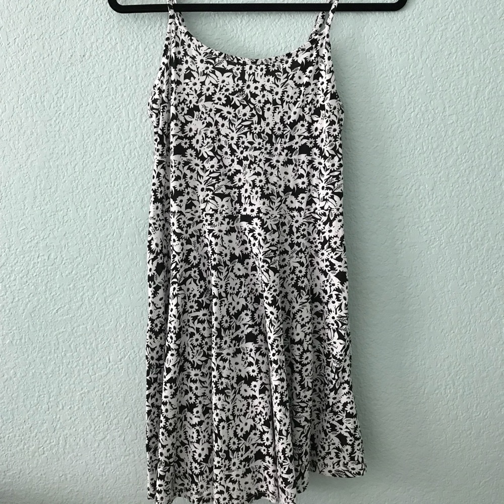 Cotton on white and black flower dress